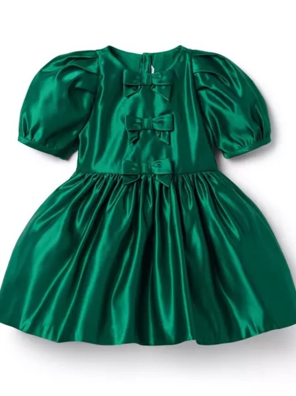 Janie and Jack Satin Bow Dress River Green